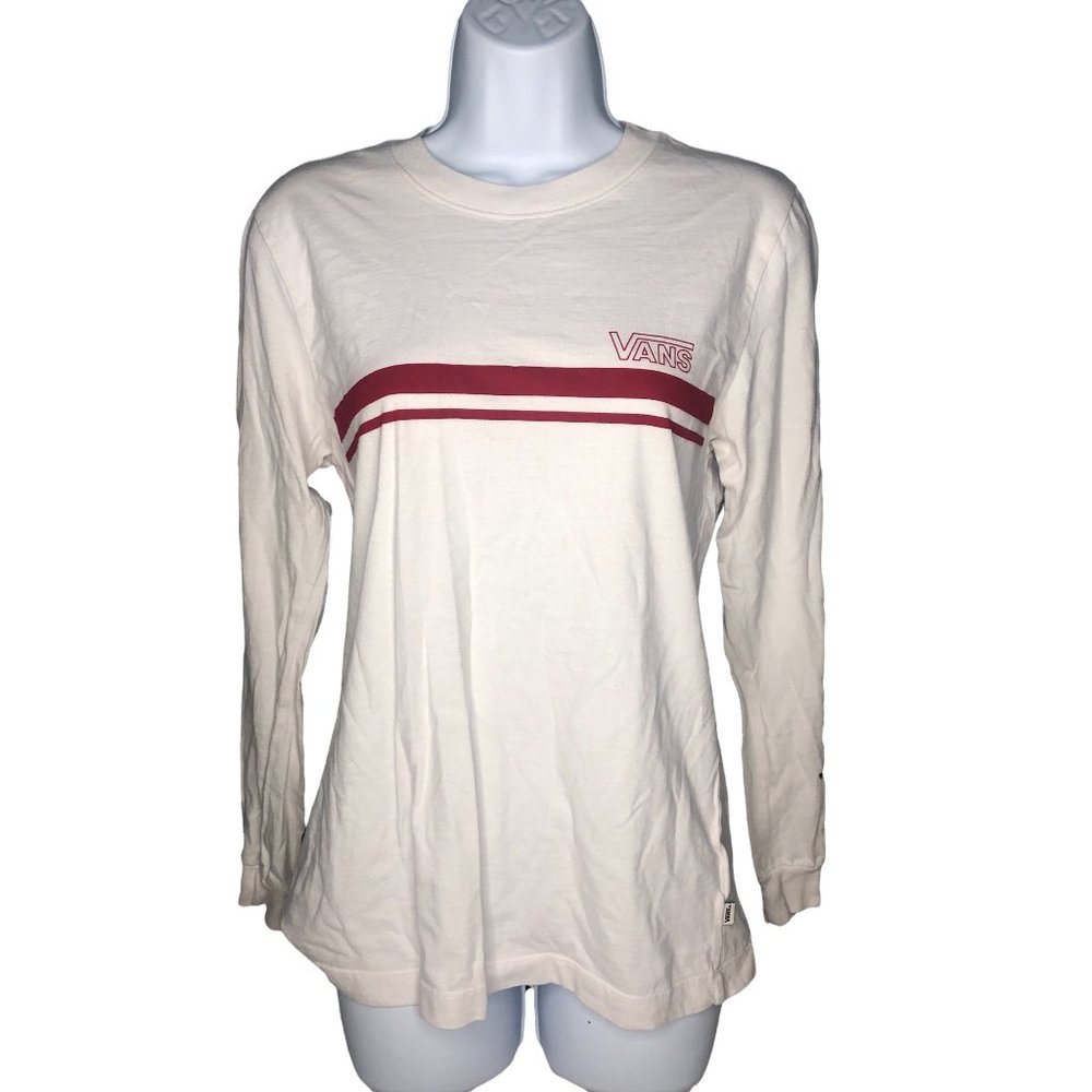 Vans cherry white long sleeved shirt small